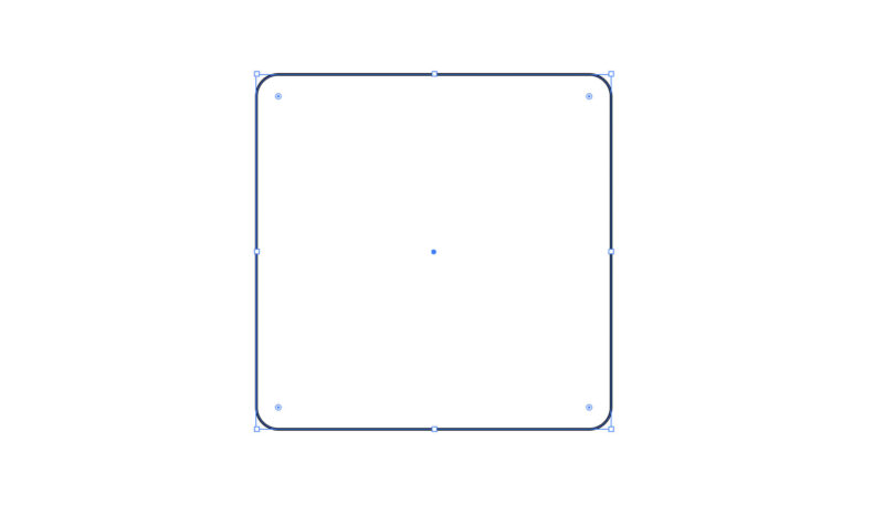Adobe Illsutrator イラストレーターで四角形の角を丸くする方法。選択ツールで簡単に角を丸くできます