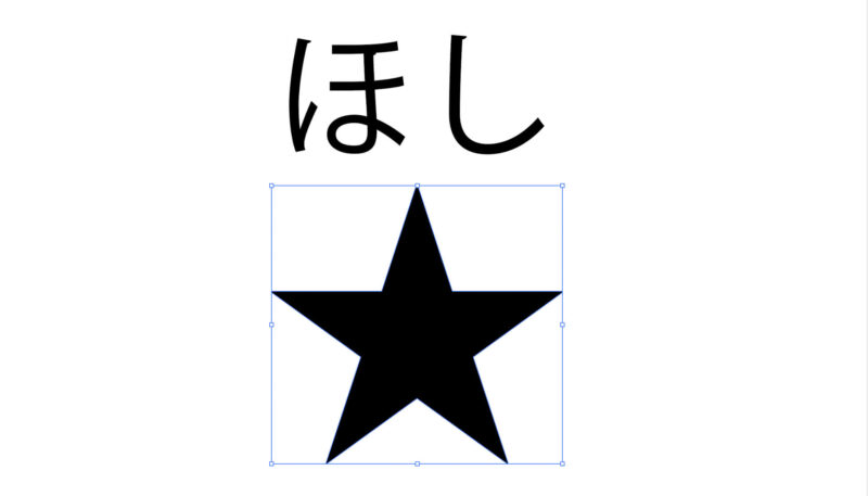 星と入力して「★」を表示。フォントをアウトラインして、星形を作る