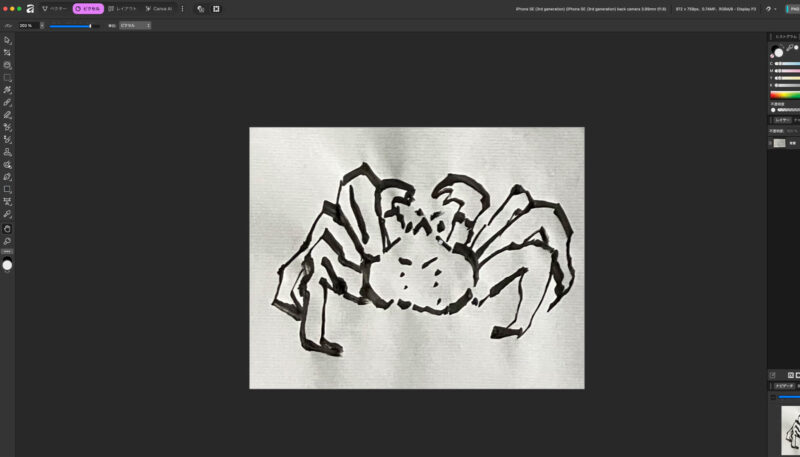 Affinityで画像のトリミング
