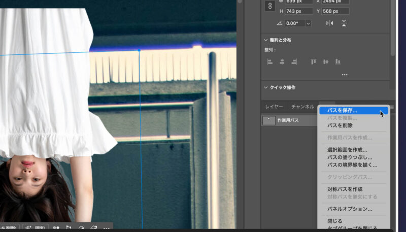 フォトショップのペンツールでパスを保存。