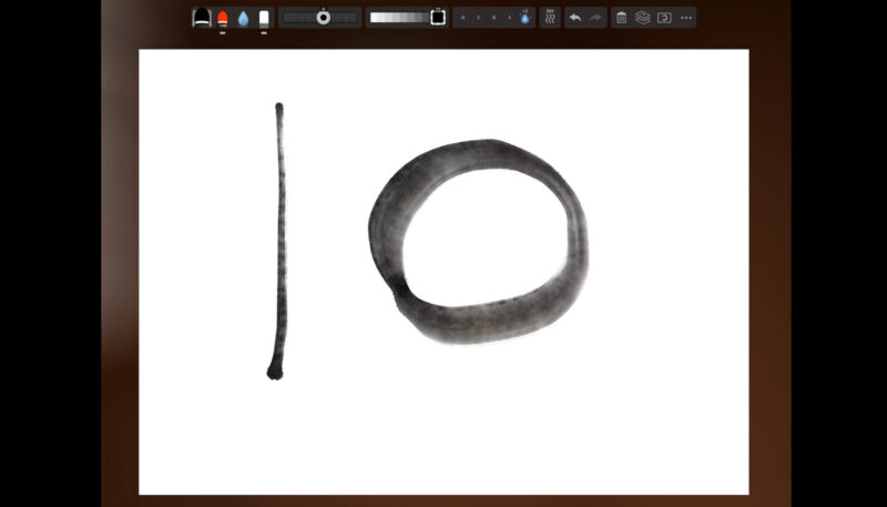 Apple Pencil（アップルペンシル）を使って「Zen Brush 3」で筆文字を書く。筆圧感知が素晴らしい。