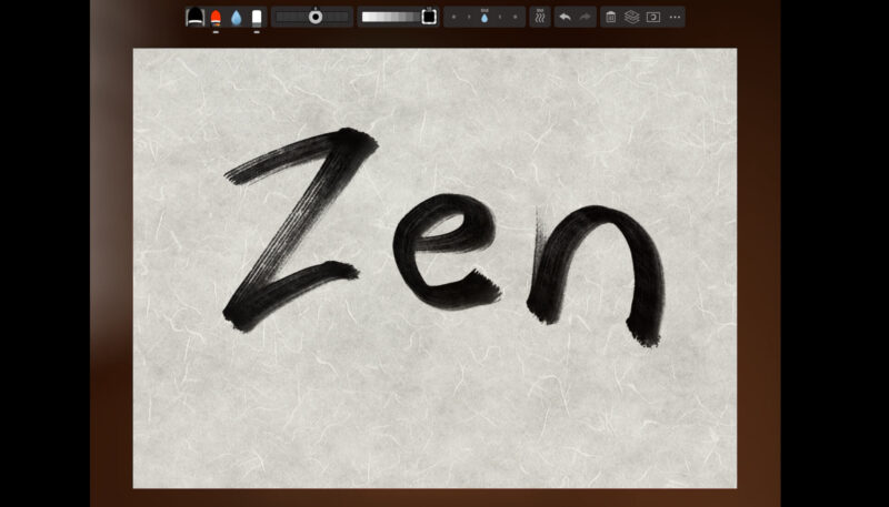 「Zen Brush 3」背景の紙質を和紙にする。