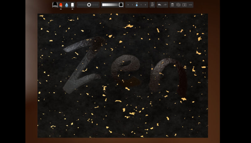 「Zen Brush 3」背景の紙質を和紙にする。