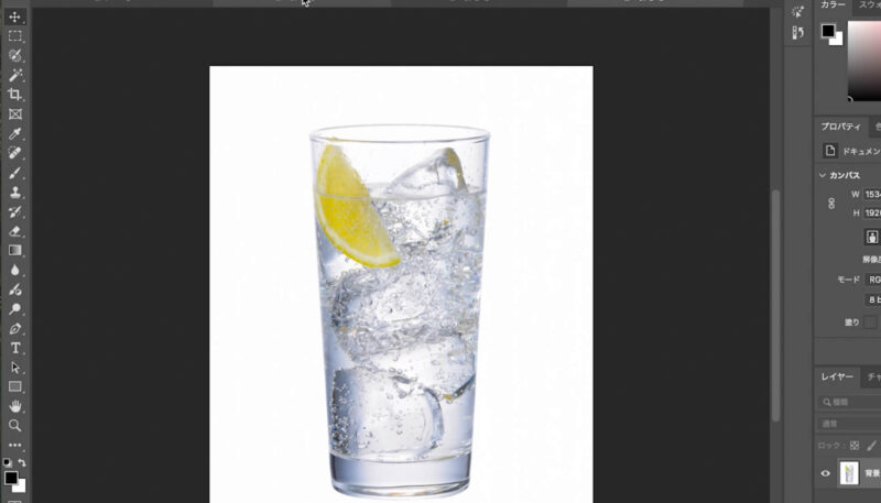 写真ACのグラスの写真をフォトショップで合成